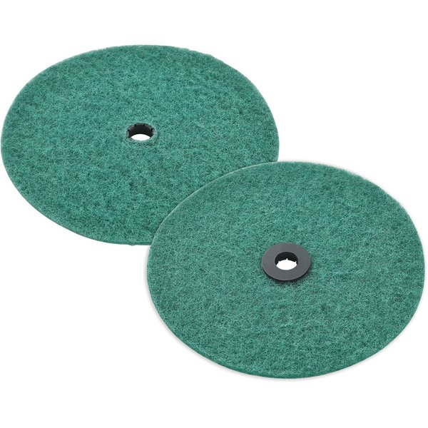 Global Industrial Replacement Scrubbing Pads for Mini Floor Scrubber, 2PK 641380